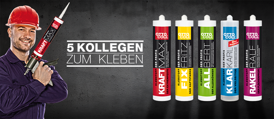 5 Kollegen zum Kleben - Profi-Klebstoffe für den Handel